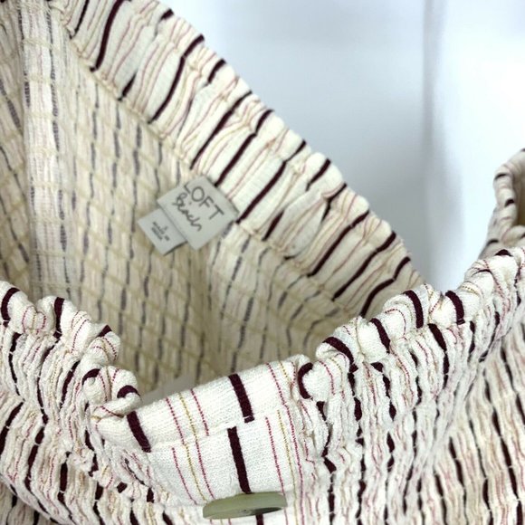 LOFT Cream and Black Striped Jumpsuit - Picture 4 of 8